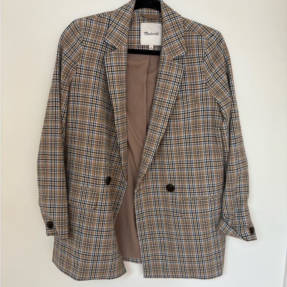 Madewell Tan and Black Plaid Jacket